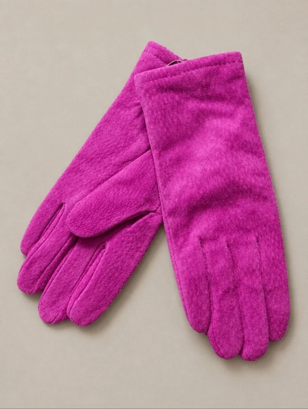 Vintage Grandoe Gantos Suede Gloves L Orchid Magenta Purple NWT